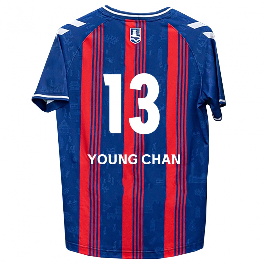 גברים Young-Chan Ham #13 כחול אדום לבן ג'רזי ביתית 2026/27 חולצה קצרה