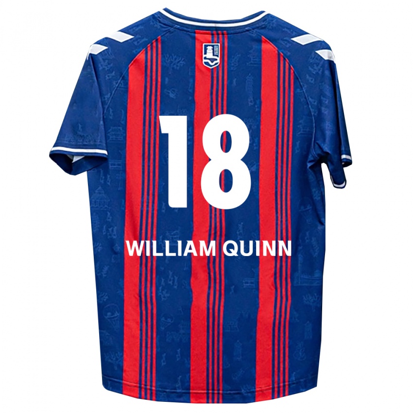 גברים Max William Quinn #18 כחול אדום לבן ג'רזי ביתית 2026/27 חולצה קצרה