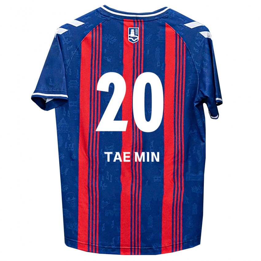 גברים Tae-Min Kim #20 כחול אדום לבן ג'רזי ביתית 2026/27 חולצה קצרה