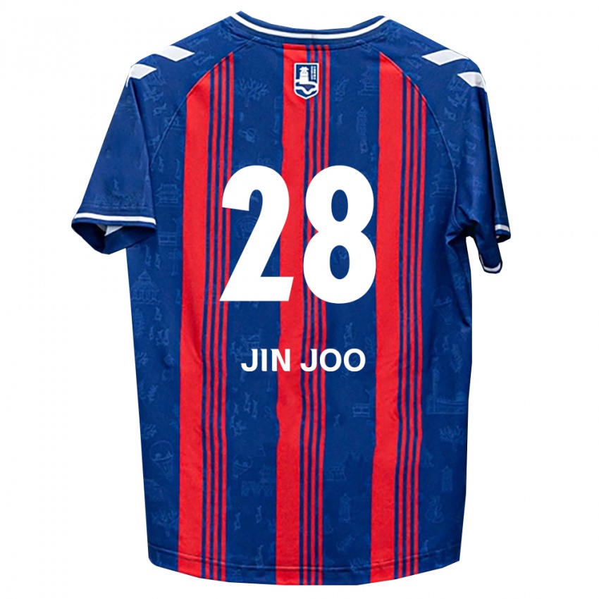 גברים Lee Jin-Joo #28 כחול אדום לבן ג'רזי ביתית 2026/27 חולצה קצרה גברים Lee Jin-Joo #28 כחול אדום לבן ג'רזי ביתית 2026/27 חולצה קצרה