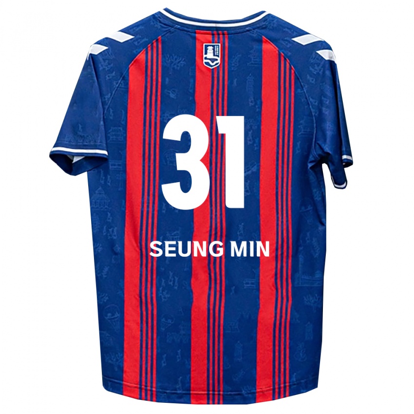 גברים Seung-Min Baek #31 כחול אדום לבן ג'רזי ביתית 2026/27 חולצה קצרה