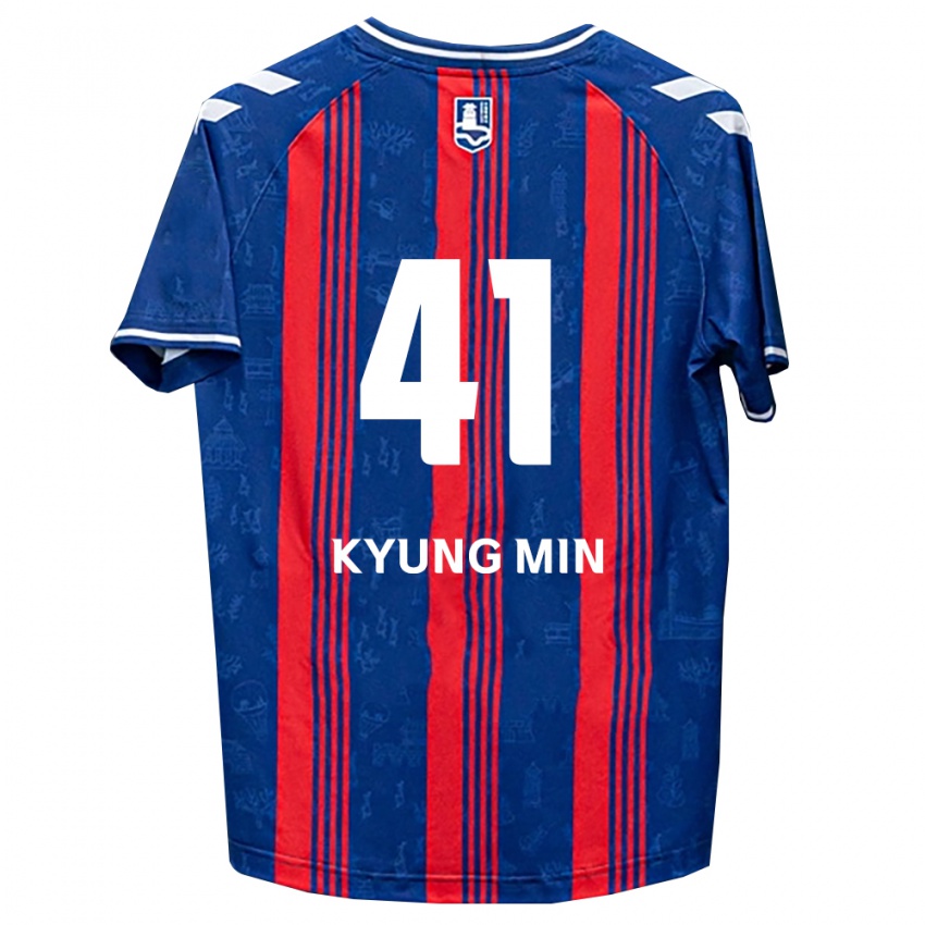 גברים Kyung-Min Lee #41 כחול אדום לבן ג'רזי ביתית 2026/27 חולצה קצרה