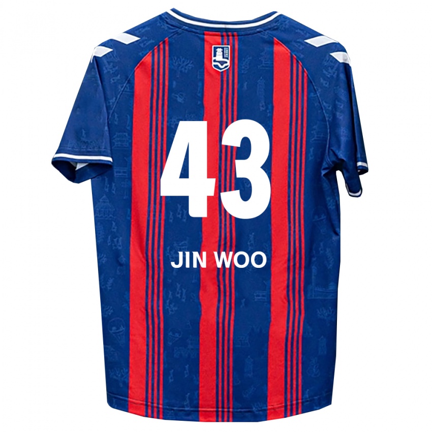 גברים Jin-Woo Park #43 כחול אדום לבן ג'רזי ביתית 2026/27 חולצה קצרה