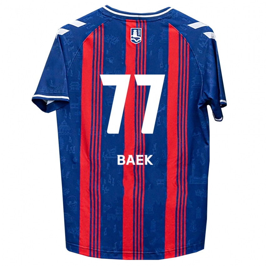 גברים Kyeong Baek #77 כחול אדום לבן ג'רזי ביתית 2026/27 חולצה קצרה