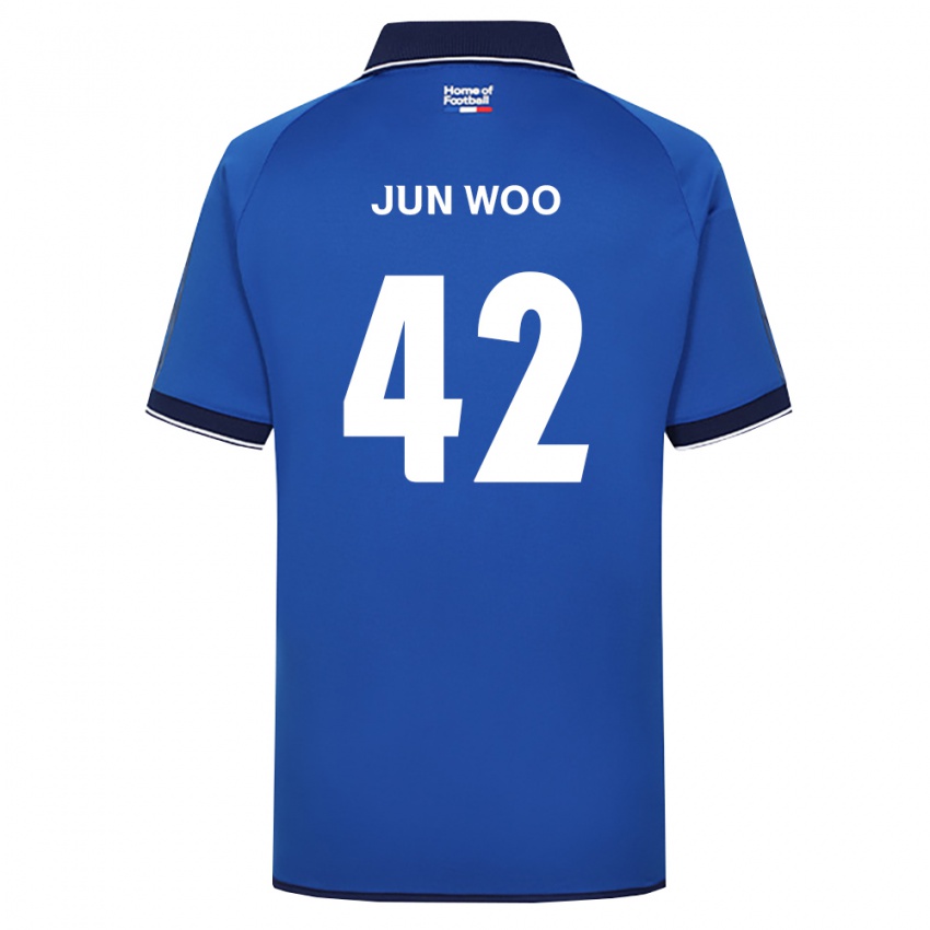 גברים Jun-Woo Lee #42 כחול מלכותי לבן אדום ג'רזי ביתית 2026/27 חולצה קצרה גברים Jun-Woo Lee #42 כחול מלכותי לבן אדום ג'רזי ביתית 2026/27 חולצה קצרה