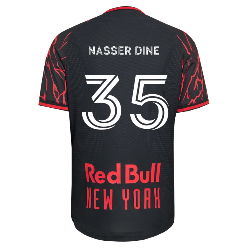 גברים Abdellahi Nasser Dine #35 אדום שחור לבן ג'רזי ביתית 2026/27 חולצה קצרה
