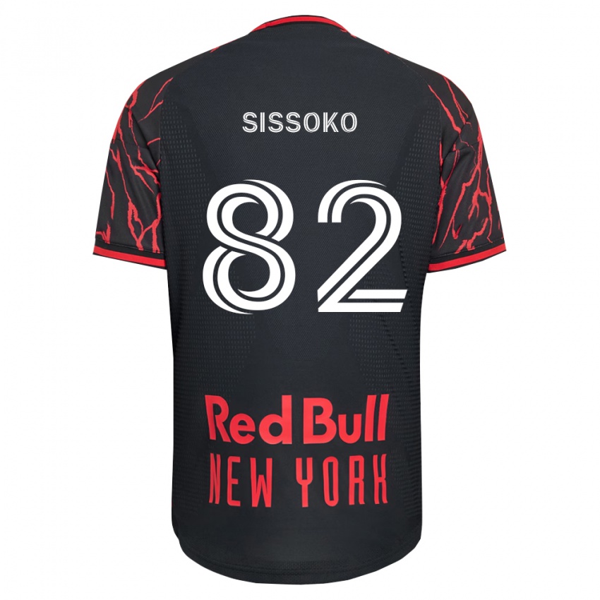 גברים Makan Sissoko #82 אדום שחור לבן ג'רזי ביתית 2026/27 חולצה קצרה