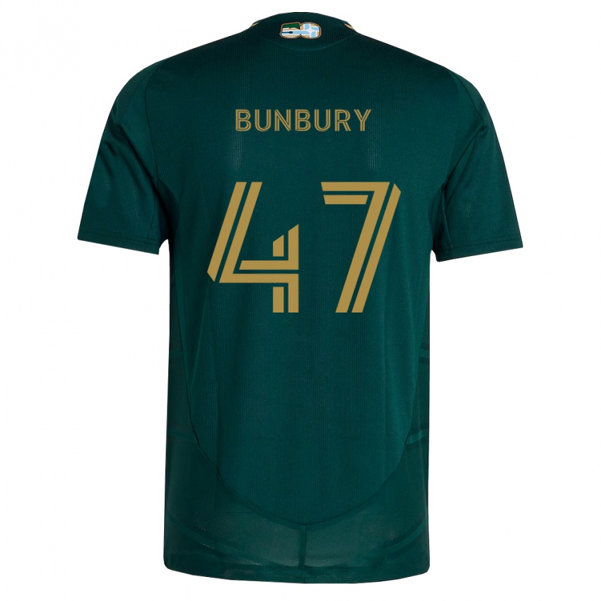 גברים Mataeo Bunbury #47 ירוק כהה חום ג'רזי ביתית 2026/27 חולצה קצרה