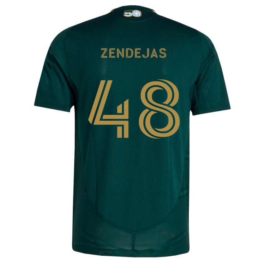 גברים Noah Zendejas #48 ירוק כהה חום ג'רזי ביתית 2026/27 חולצה קצרה