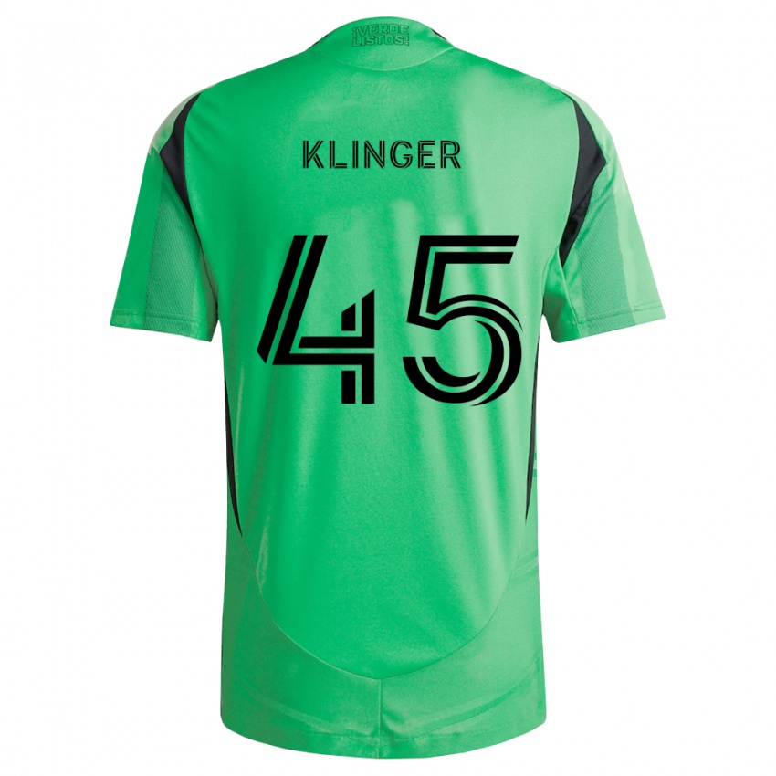 גברים Ryan Klinger #45 ירוק אזמרגד שחור ג'רזי ביתית 2026/27 חולצה קצרה