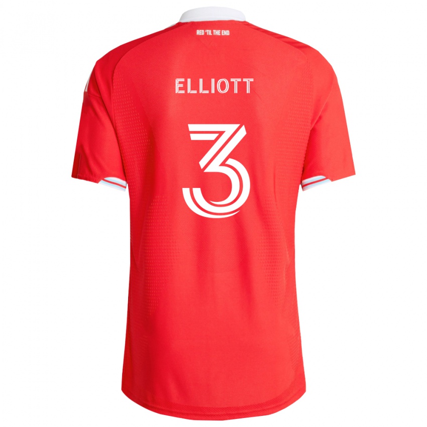 גברים Jack Elliott #3 אדום כחול עמוק לבן ג'רזי ביתית 2026/27 חולצה קצרה