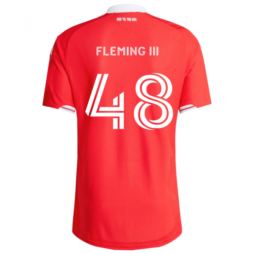 גברים Richard Fleming Iii #48 אדום כחול עמוק לבן ג'רזי ביתית 2026/27 חולצה קצרה