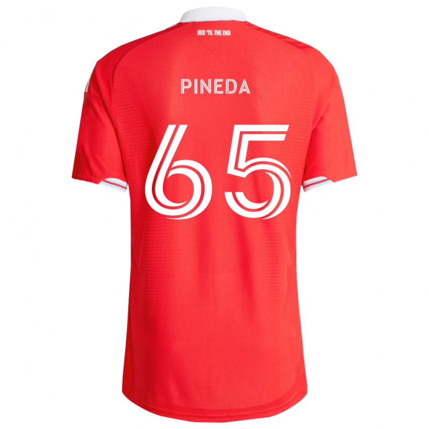 גברים Oscar Pineda #65 אדום כחול עמוק לבן ג'רזי ביתית 2026/27 חולצה קצרה