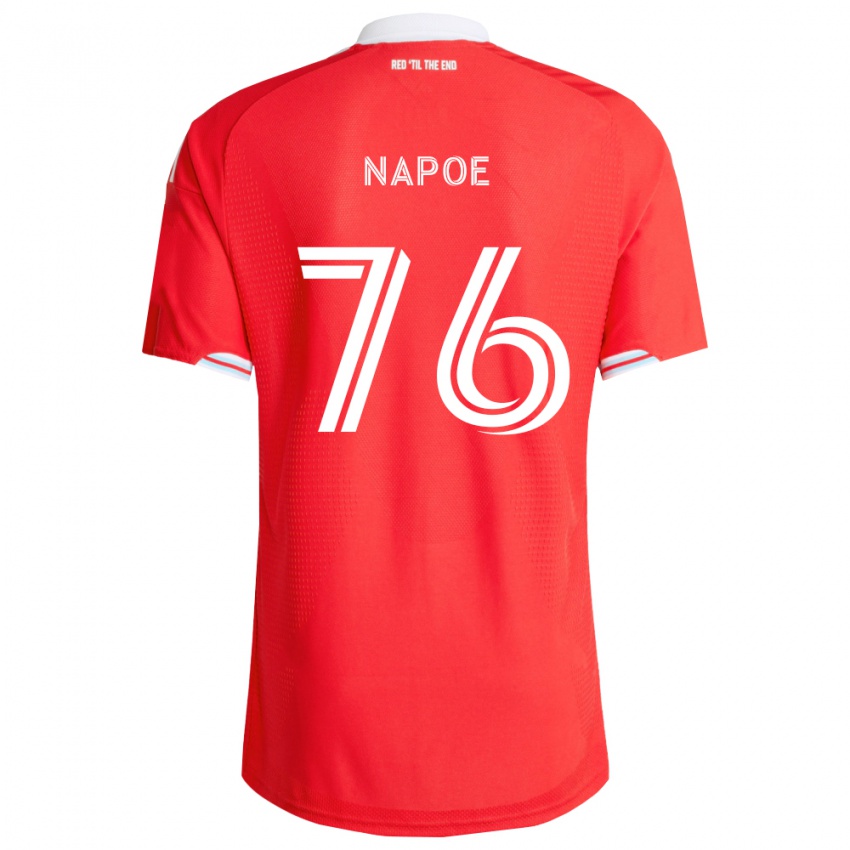 גברים Milan Napoe #76 אדום כחול עמוק לבן ג'רזי ביתית 2026/27 חולצה קצרה