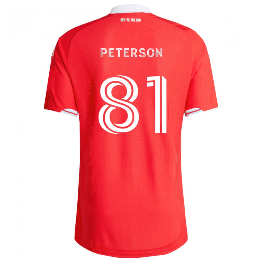 גברים Lukas Peterson #81 אדום כחול עמוק לבן ג'רזי ביתית 2026/27 חולצה קצרה