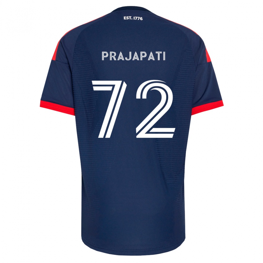 גברים Aarin Prajapati #72 כחול מלכותי אדום לבן ג'רזי ביתית 2026/27 חולצה קצרה