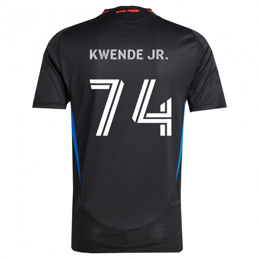 גברים Martin Kwende Jr. #74 כחול לבן שחור ג'רזי ביתית 2026/27 חולצה קצרה