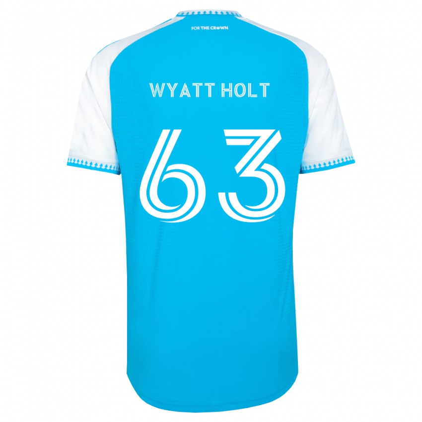 גברים Wyatt Holt #63 כחול שמיים לבן שחור ג'רזי ביתית 2026/27 חולצה קצרה