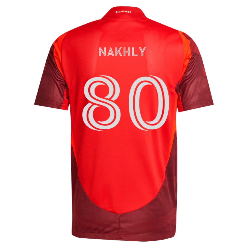 גברים Zakaria Nakhly #80 בורדו אדום ג'רזי ביתית 2026/27 חולצה קצרה