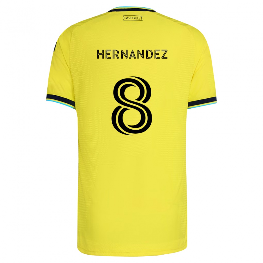גברים Jonathan Hernandez #8 כחול צי בהיר צהוב ג'רזי ביתית 2026/27 חולצה קצרה