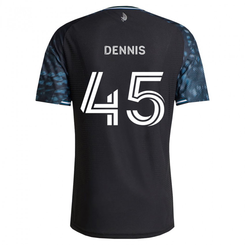 גברים Tim Dennis #45 שחור לבן ג'רזי ביתית 2026/27 חולצה קצרה