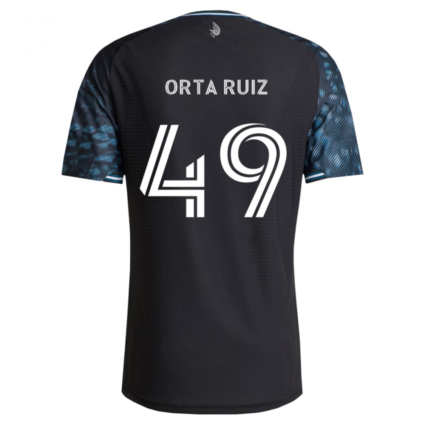 גברים Jose Orta Ruiz #49 שחור לבן ג'רזי ביתית 2026/27 חולצה קצרה