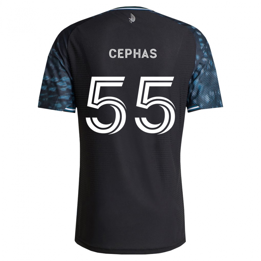 גברים Jumel Cephas #55 שחור לבן ג'רזי ביתית 2026/27 חולצה קצרה