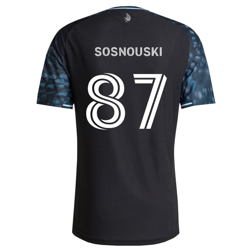 גברים Justin Sosnouski #87 שחור לבן ג'רזי ביתית 2026/27 חולצה קצרה
