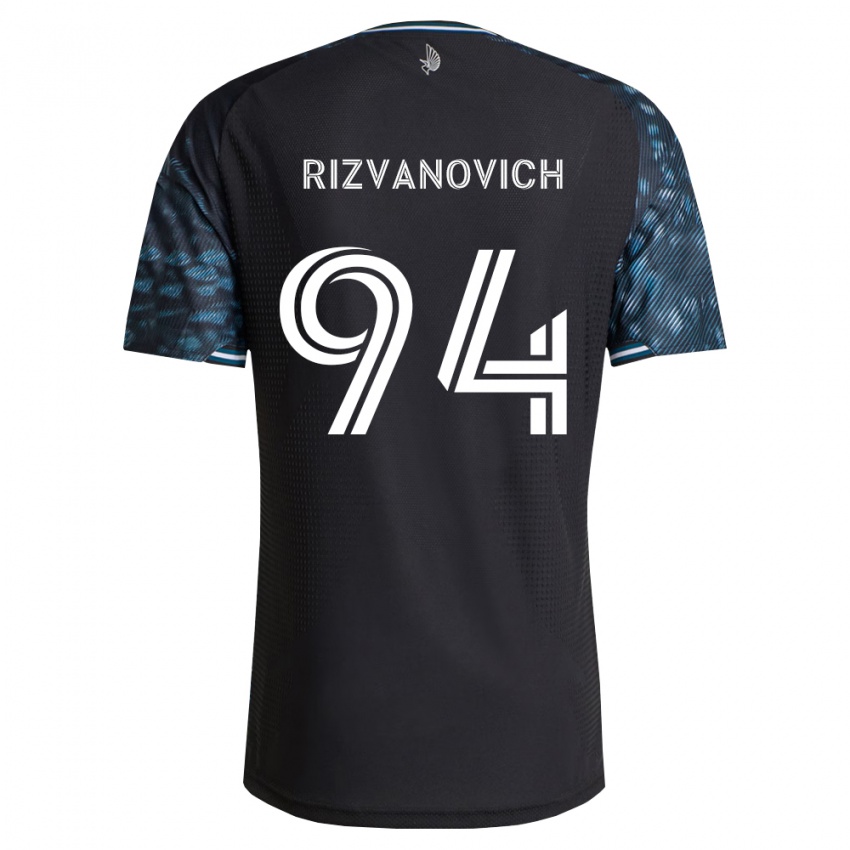 גברים Kayne Rizvanovich #94 שחור לבן ג'רזי ביתית 2026/27 חולצה קצרה