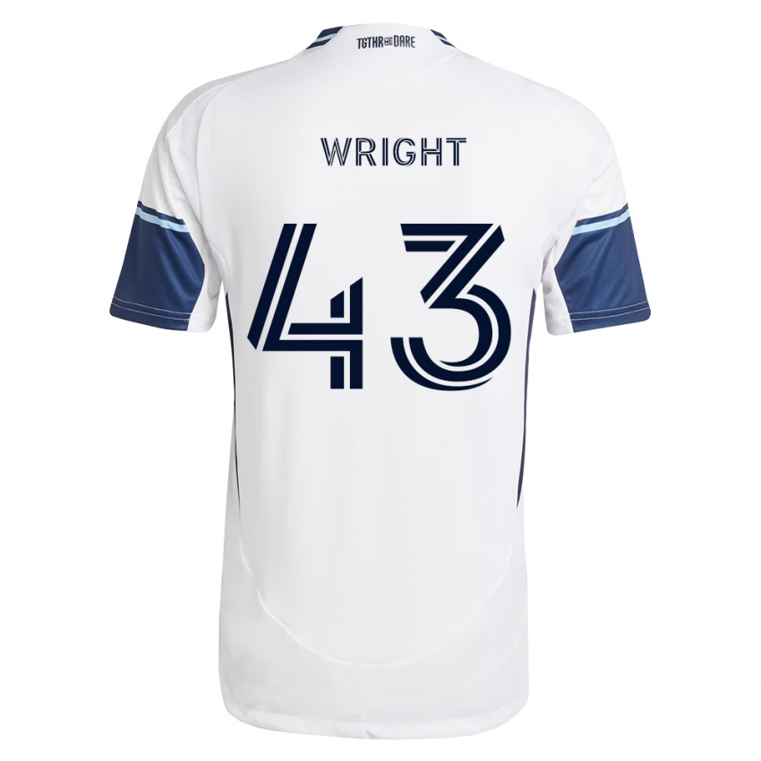 גברים Trevor Wright #43 לבן כחול מלכותי ג'רזי ביתית 2026/27 חולצה קצרה