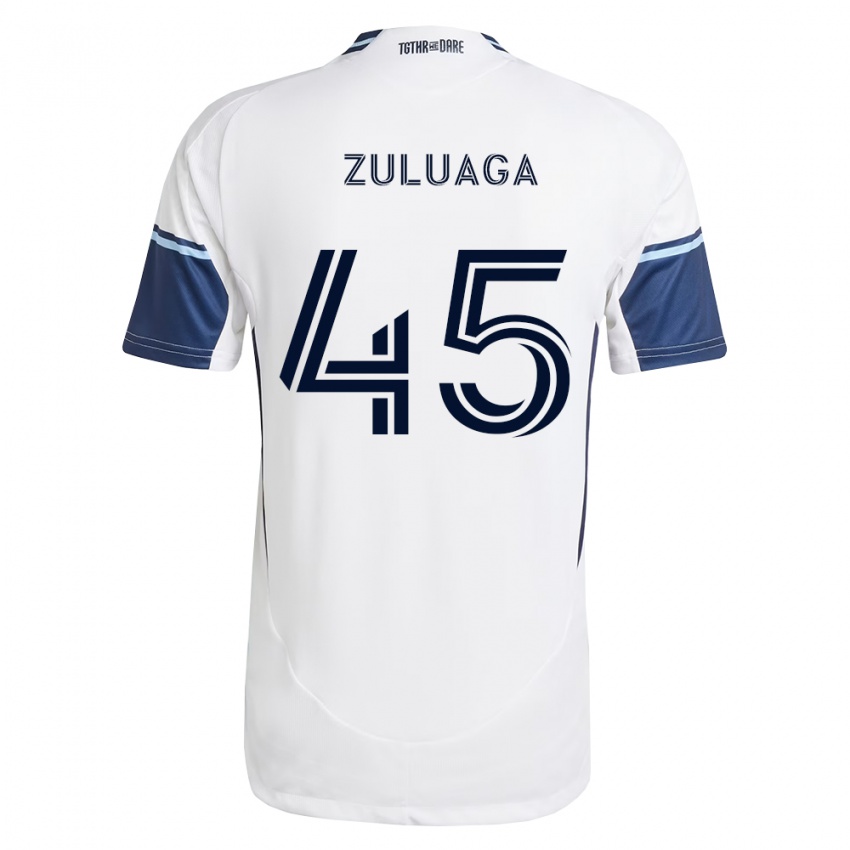 גברים Yeider Zuluaga #45 לבן כחול מלכותי ג'רזי ביתית 2026/27 חולצה קצרה