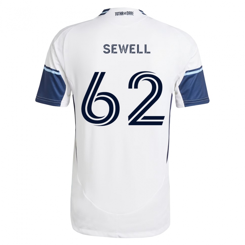 גברים Ryder Sewell #62 לבן כחול מלכותי ג'רזי ביתית 2026/27 חולצה קצרה