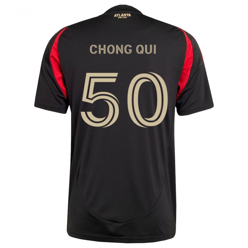 גברים Dominik Chong Qui #50 שחור אדום ג'רזי ביתית 2026/27 חולצה קצרה