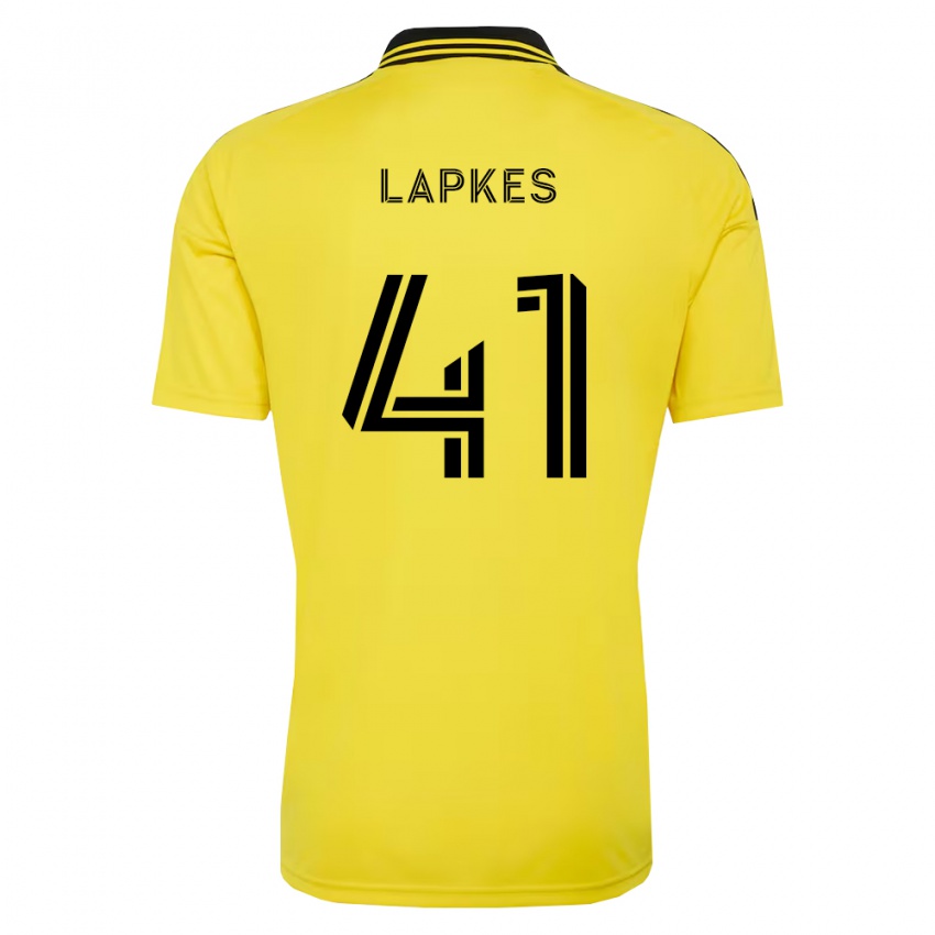 גברים Stanislav Lapkes #41 צהוב שחור ג'רזי ביתית 2026/27 חולצה קצרה