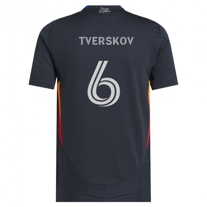 גברים Jeppe Tverskov #6 אפור כהה אדום ג'רזי ביתית 2026/27 חולצה קצרה