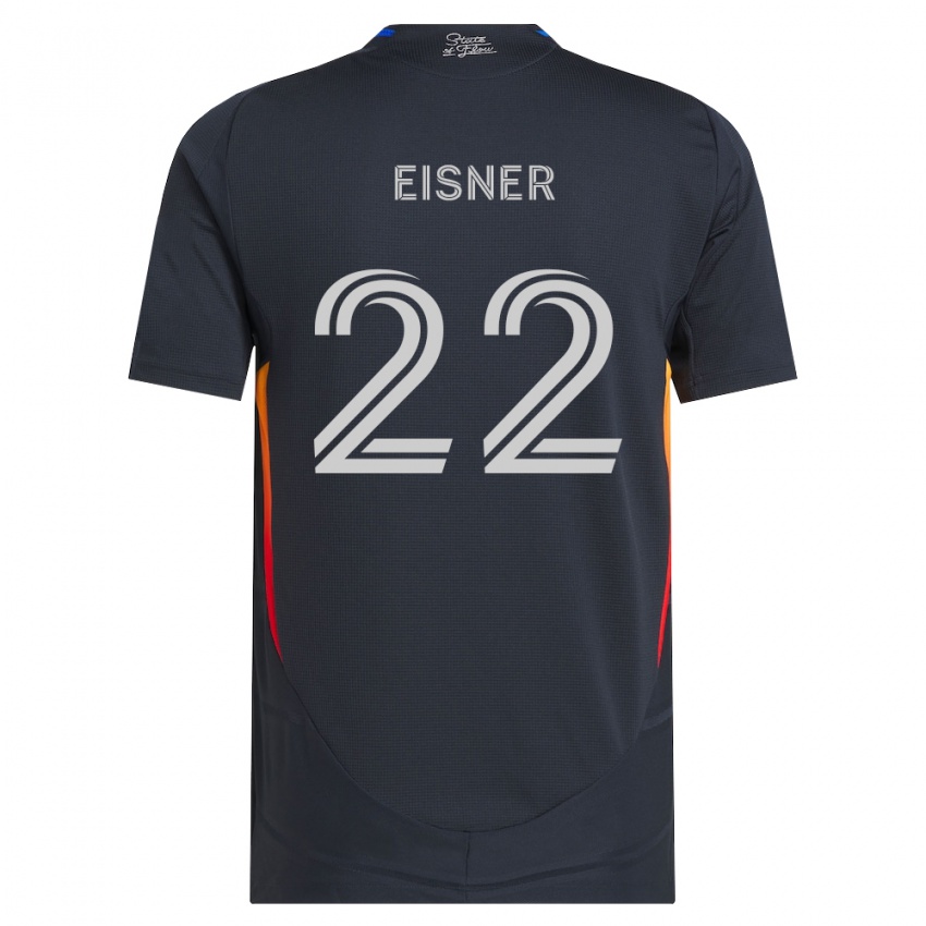 גברים Wilson Eisner #22 אפור כהה אדום ג'רזי ביתית 2026/27 חולצה קצרה
