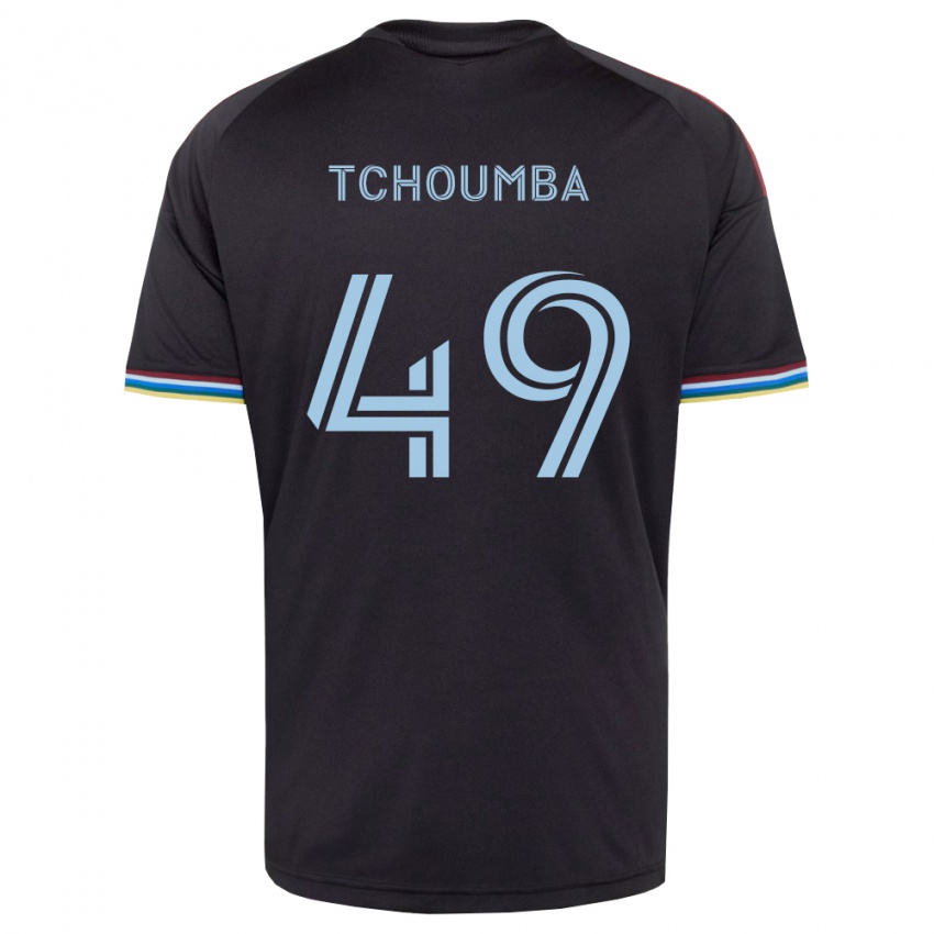 גברים Nathan Tchoumba #49 שחור כחול שמיים ג'רזי ביתית 2026/27 חולצה קצרה