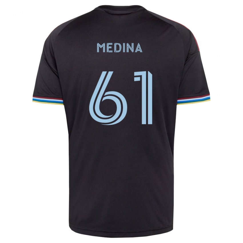 גברים Leonardo Medina #61 שחור כחול שמיים ג'רזי ביתית 2026/27 חולצה קצרה