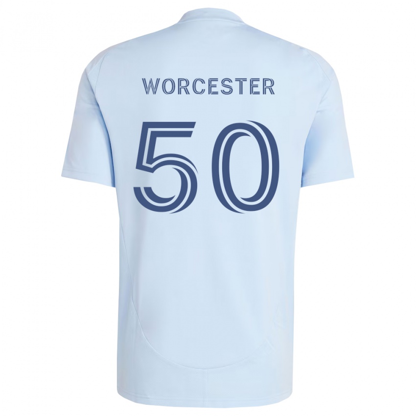 גברים Sam Worcester #50 כחול בהיר אפור בהיר ג'רזי ביתית 2026/27 חולצה קצרה
