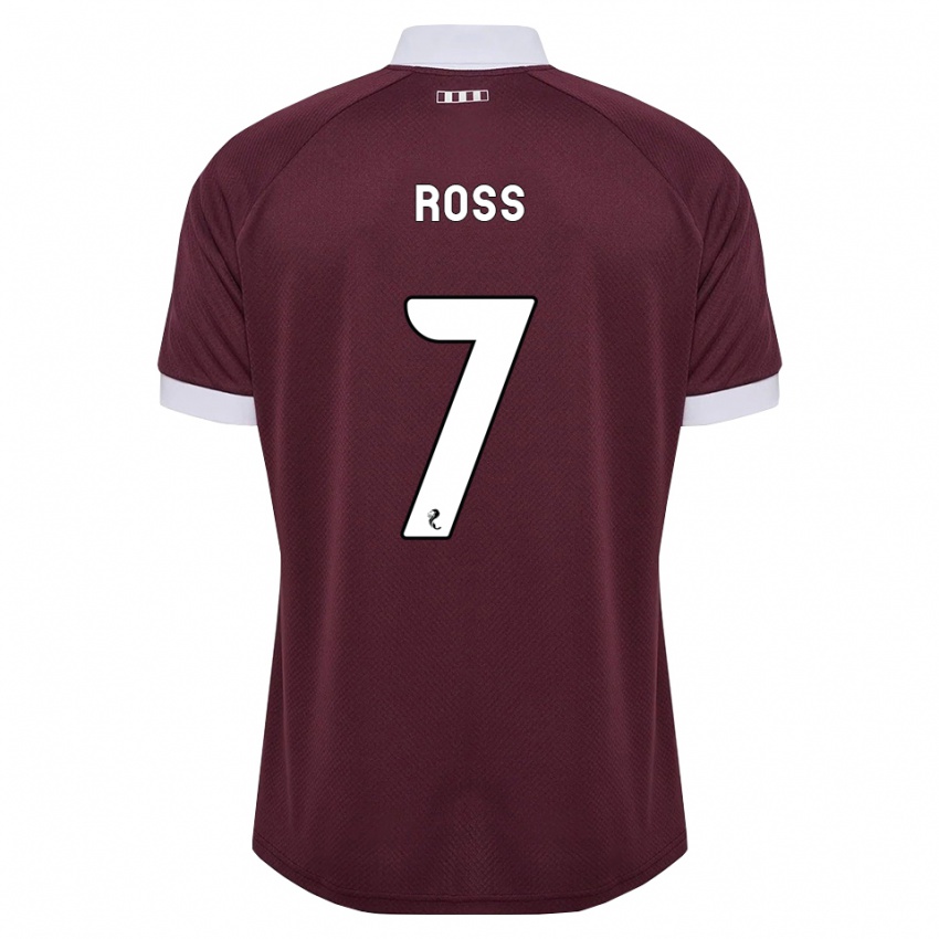 גברים Mackenzie Ross #7 בורגונדי לבן ג'רזי ביתית 2026/27 חולצה קצרה