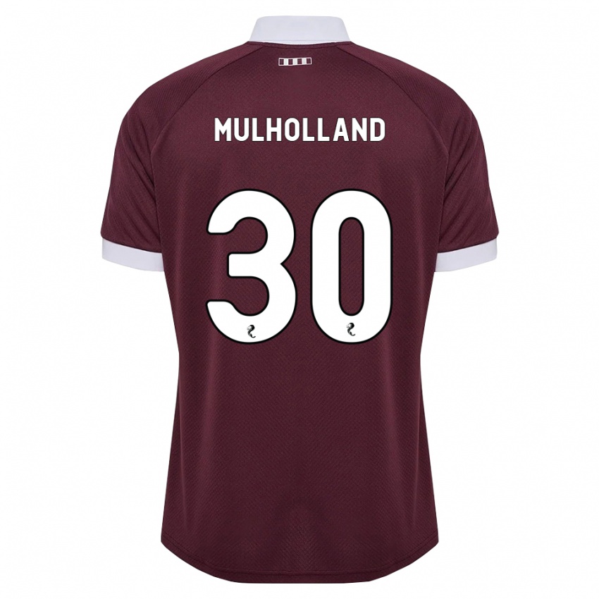 גברים James Mulholland #30 בורגונדי לבן ג'רזי ביתית 2026/27 חולצה קצרה