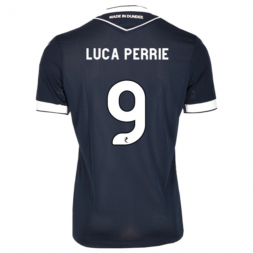 גברים Luca Perrie #9 כחול חצות לבן ג'רזי ביתית 2026/27 חולצה קצרה