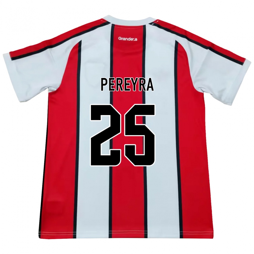 גברים Lautaro Pereyra #25 לבן אדום שחור הרחק ג'רזי 2026/27 חולצה קצרה