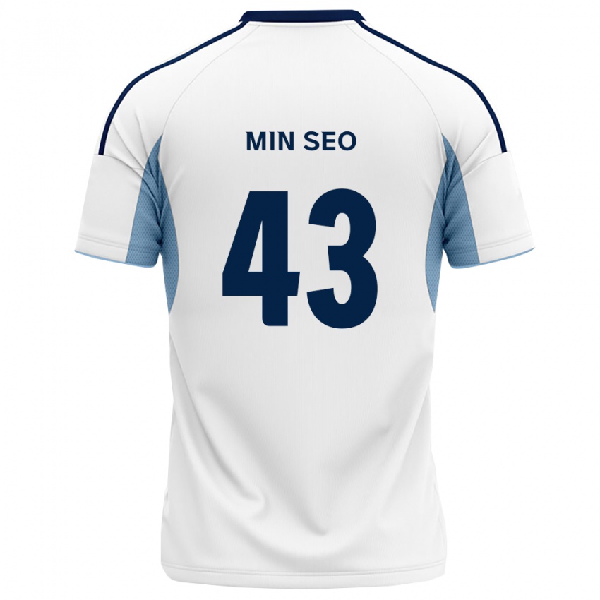 גברים Min-Seo Jo #43 כחול מלכותי לבן הרחק ג'רזי 2026/27 חולצה קצרה
