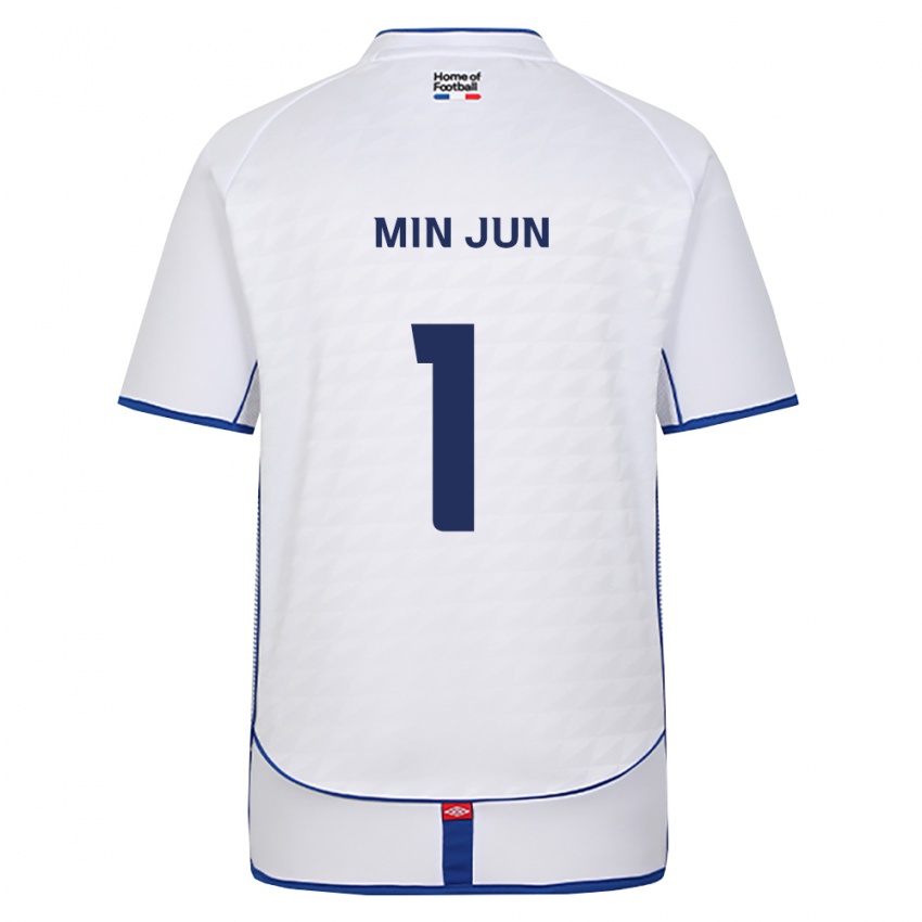 גברים קים מין-ג'ון #1 שחור לבן אדום הרחק ג'רזי 2026/27 חולצה קצרה