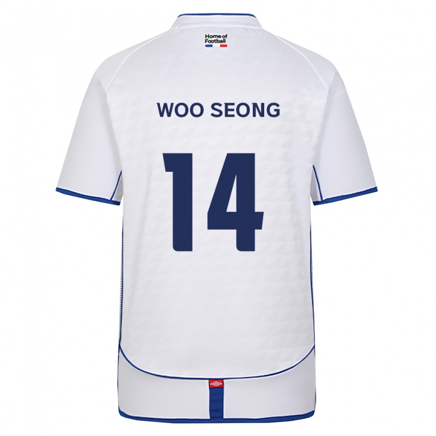 גברים Woo-Seong Seo #14 שחור לבן אדום הרחק ג'רזי 2026/27 חולצה קצרה