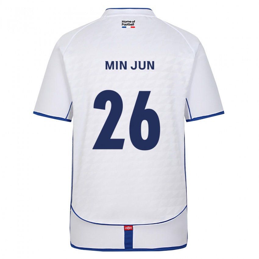גברים Min-Jun Kim #26 שחור לבן אדום הרחק ג'רזי 2026/27 חולצה קצרה
