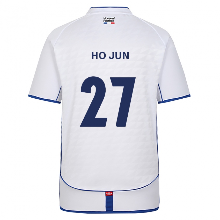 גברים Ho-Jun Son #27 שחור לבן אדום הרחק ג'רזי 2026/27 חולצה קצרה