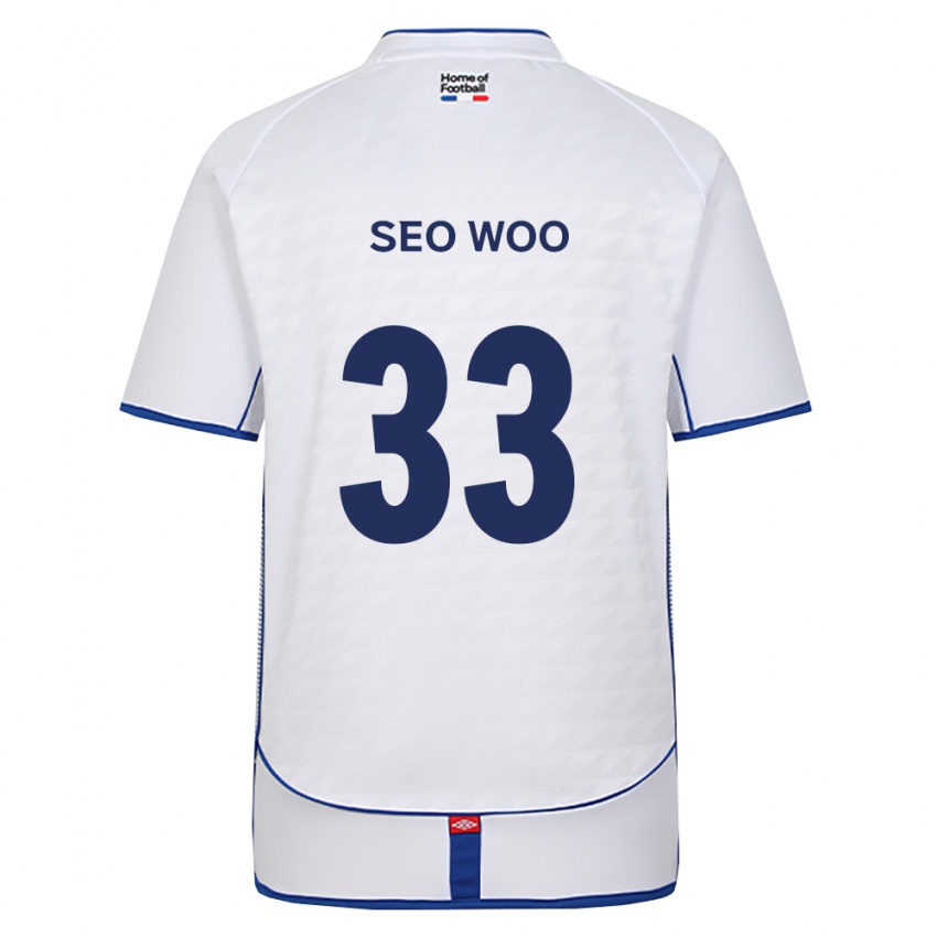 גברים Seo-Woo Jeong #33 שחור לבן אדום הרחק ג'רזי 2026/27 חולצה קצרה