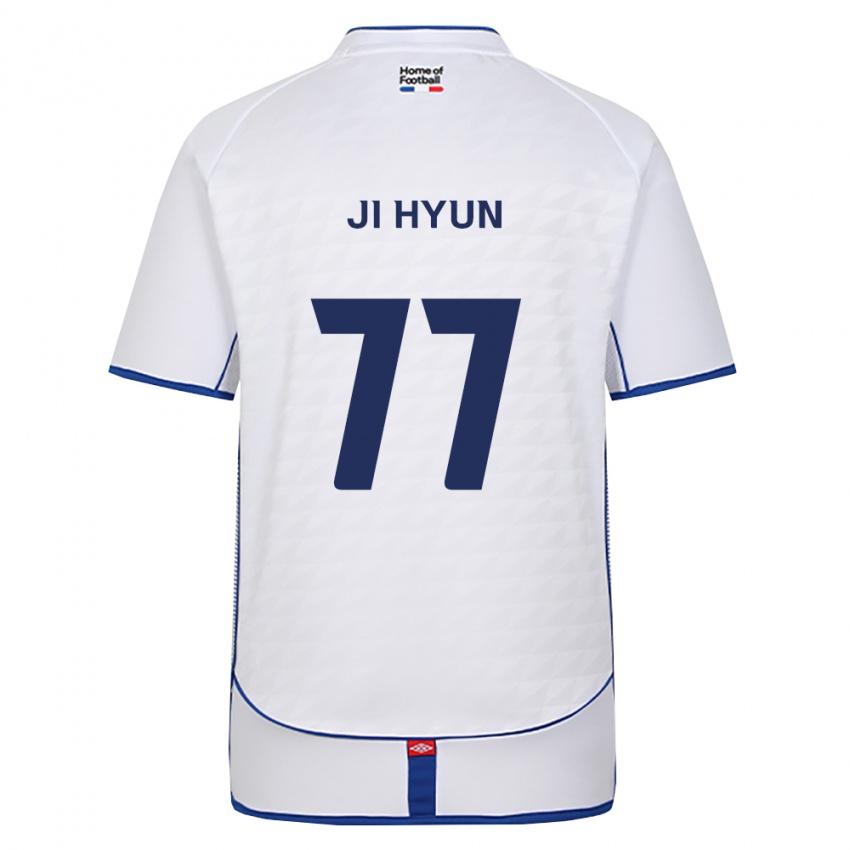 גברים Ji-Hyun Kim #77 שחור לבן אדום הרחק ג'רזי 2026/27 חולצה קצרה
